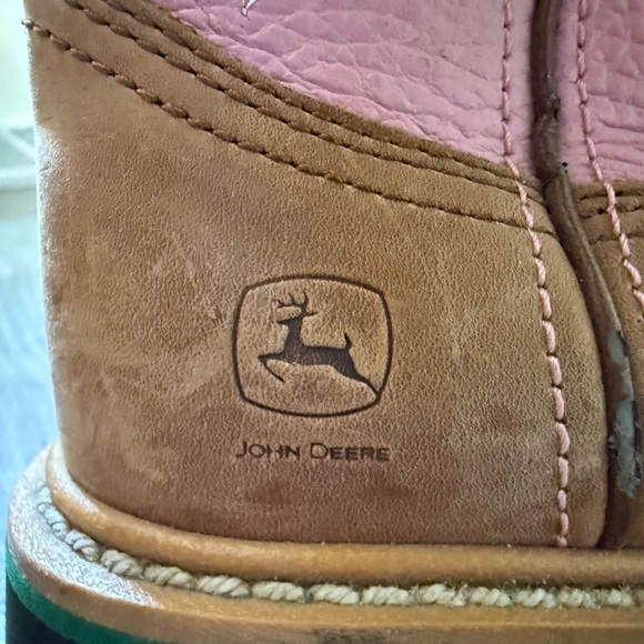 John Deere Kids Western Boots in Pink and Tan - Picture 2 of 3